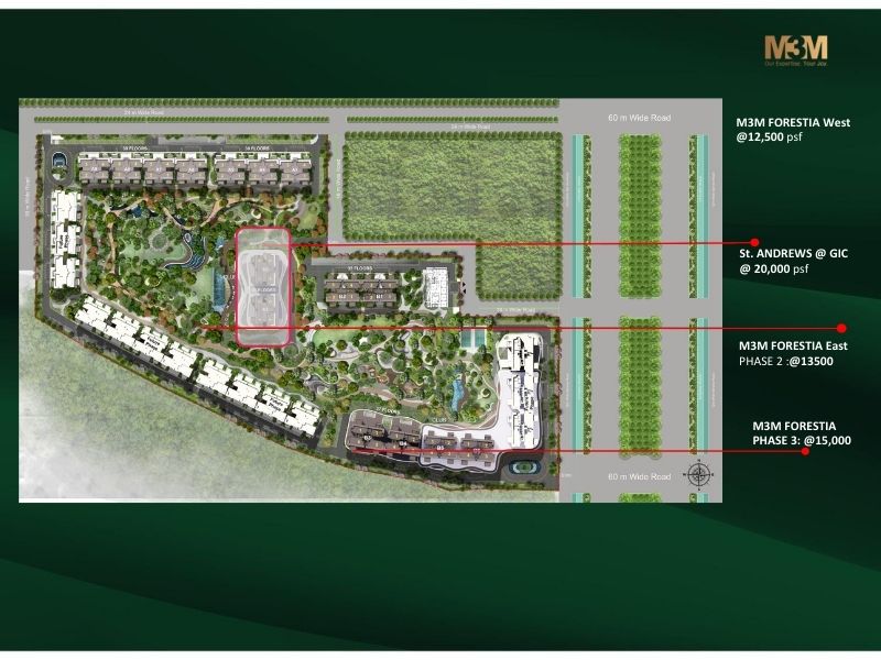 M3M Forestea West location map